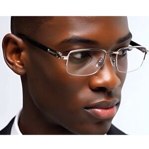 Stylish Black and Silver Men's Glasses